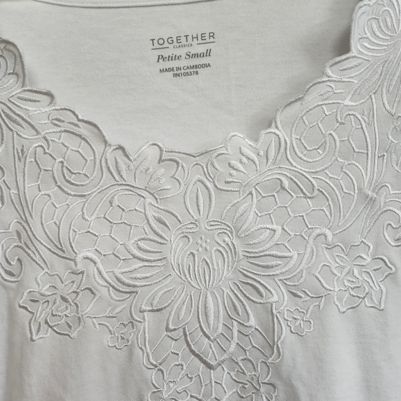 Together White Embroidered Blouse - Picture 3 of 4